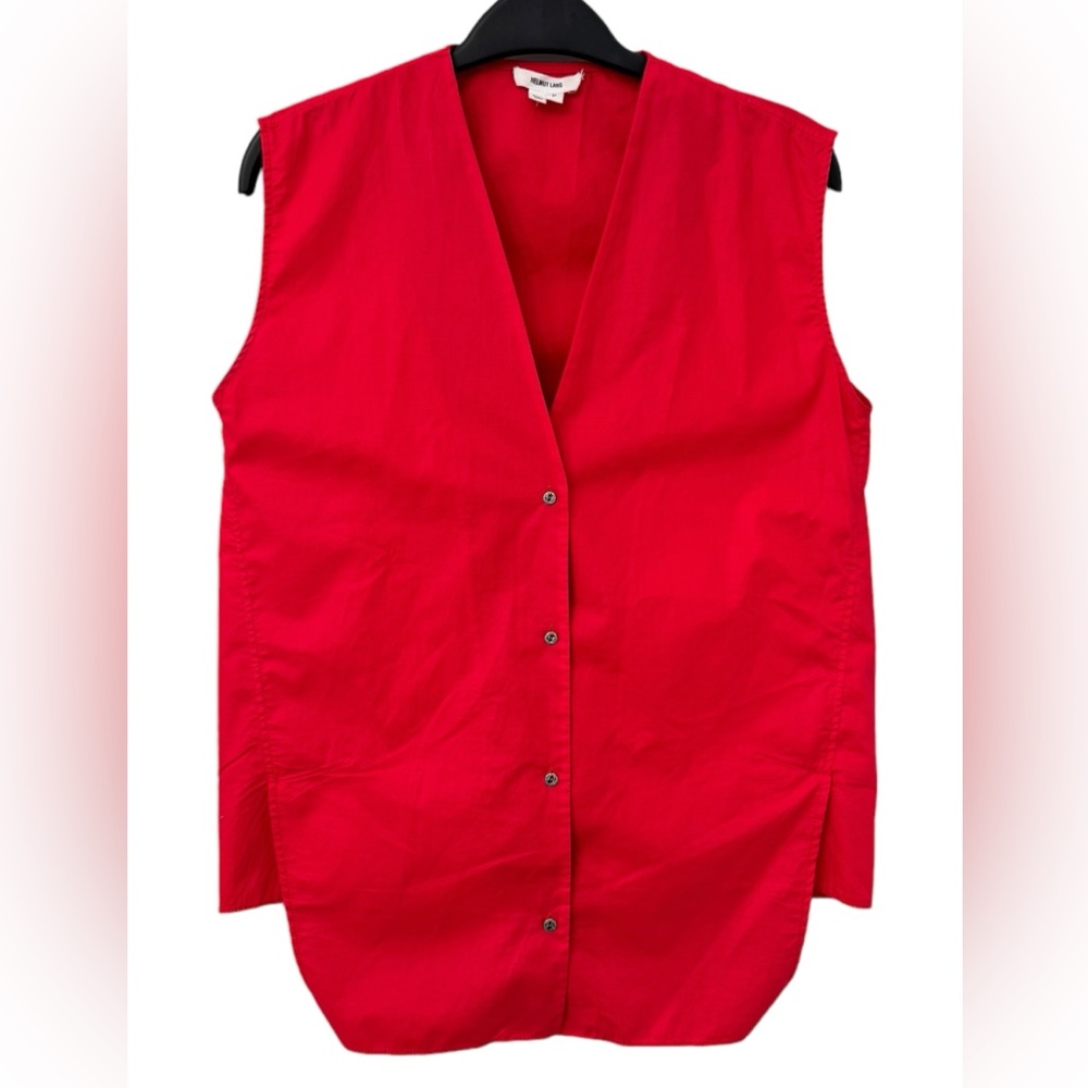 Helmut Lang top S Petite red cotton